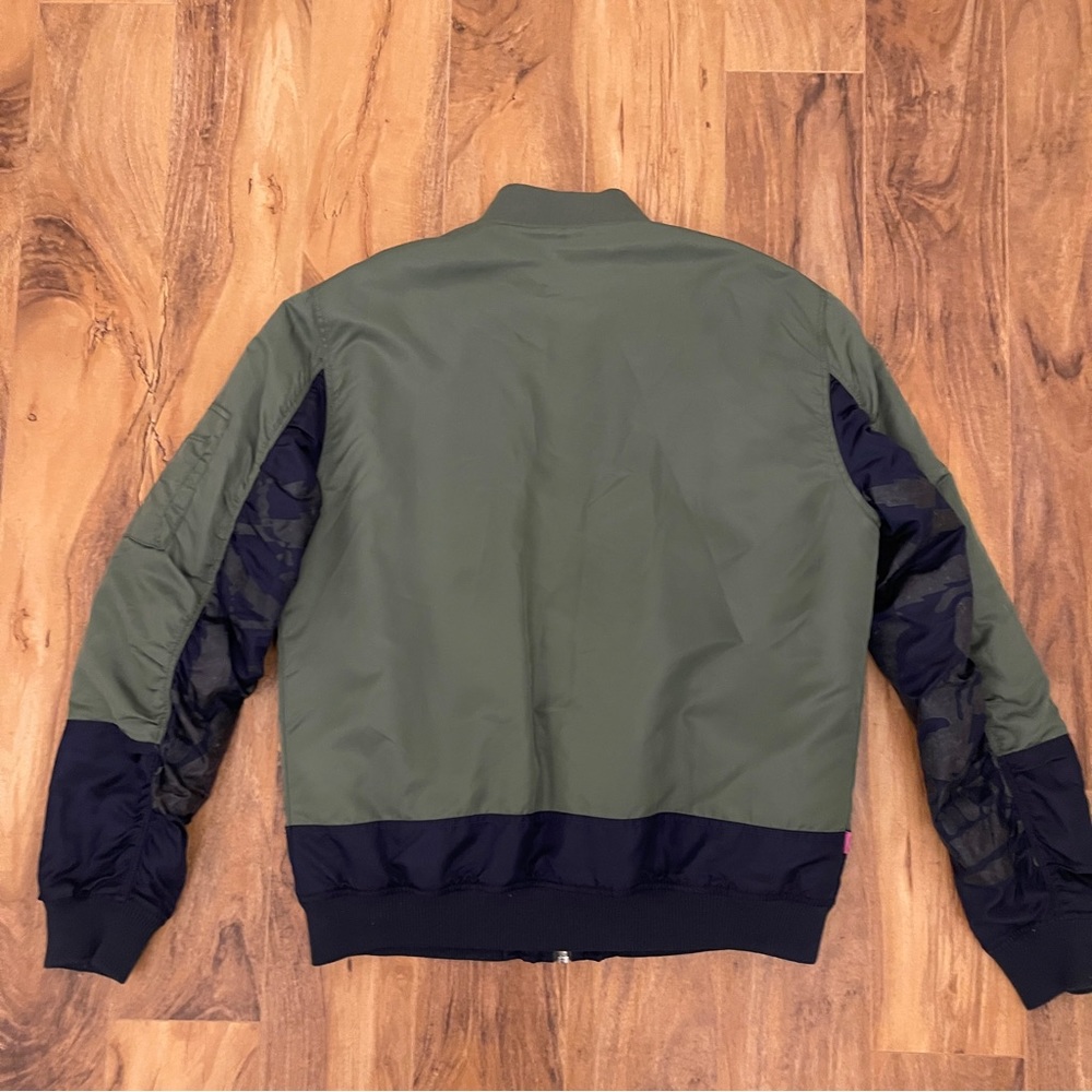 Mishka Lightweight Bomber Jacket // Green/ Navy Blue/ Orange // size XL - Picture 5 of 5